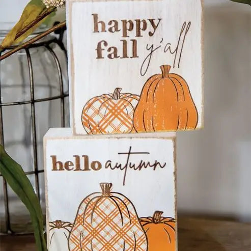 Hello Autumn Plaid Pumpkin Block - 2 Styles