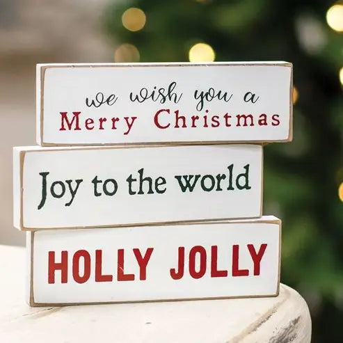Holly Jolly Mini Block Sign - 3 Styles