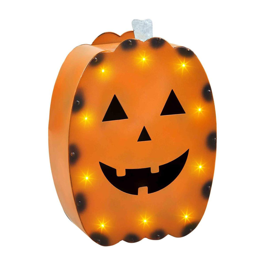 Orange Tin Pumpkin Lantern