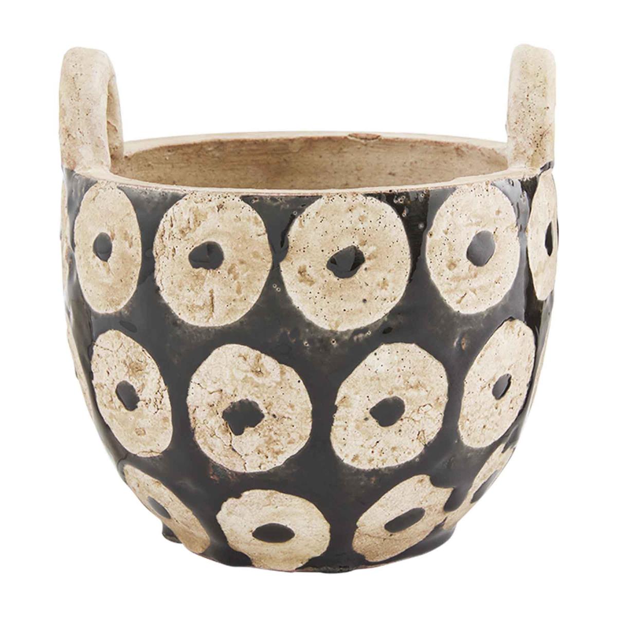 Dot in Dot Glazed Terracotta Pot