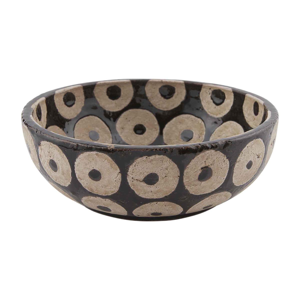 Dot in Dot Glazed Terracotta Bowl
