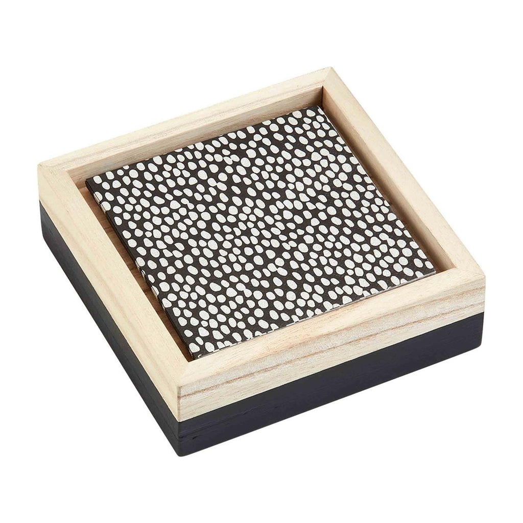 Black and Natural Napkin Set
