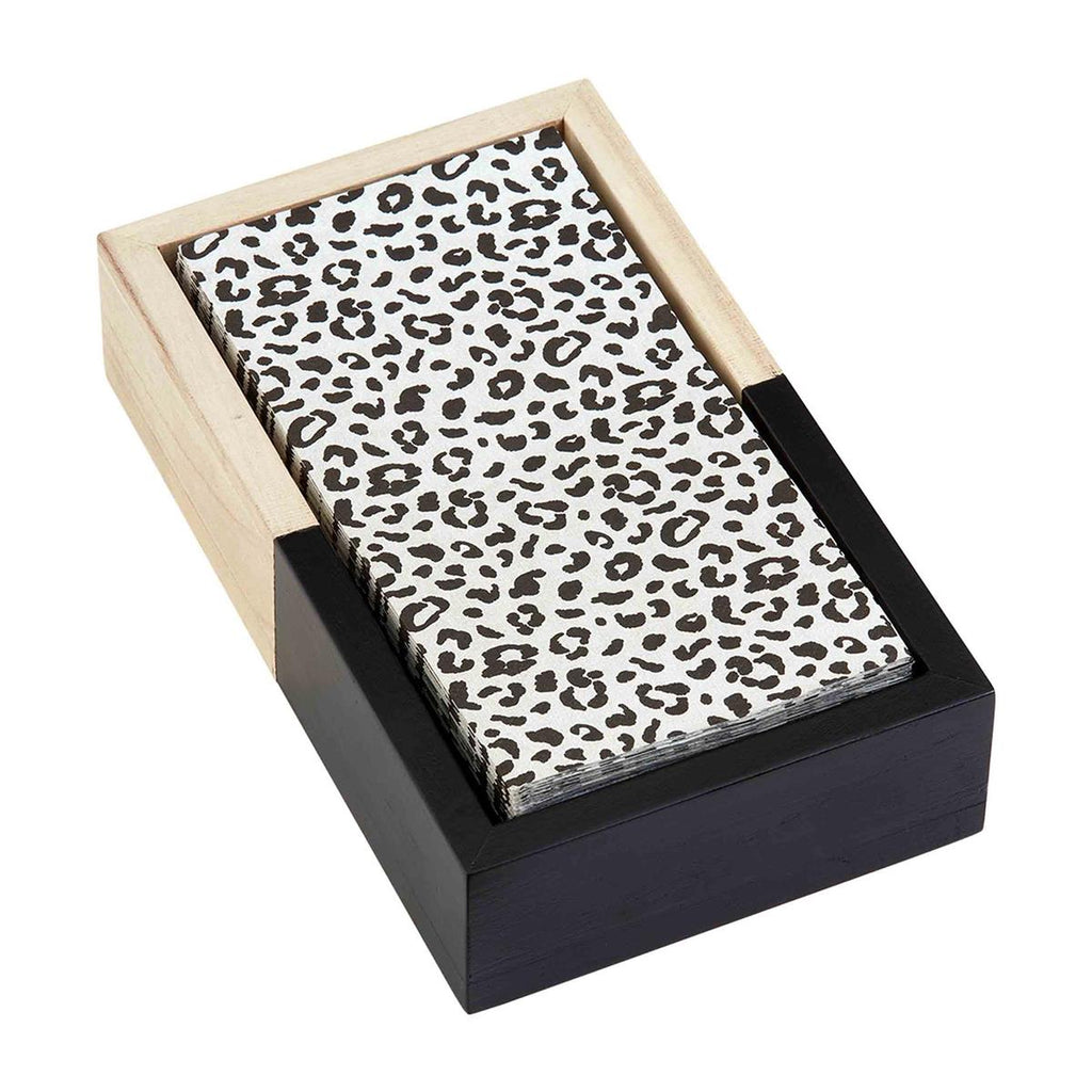 Black and Natural Guest Towel Set