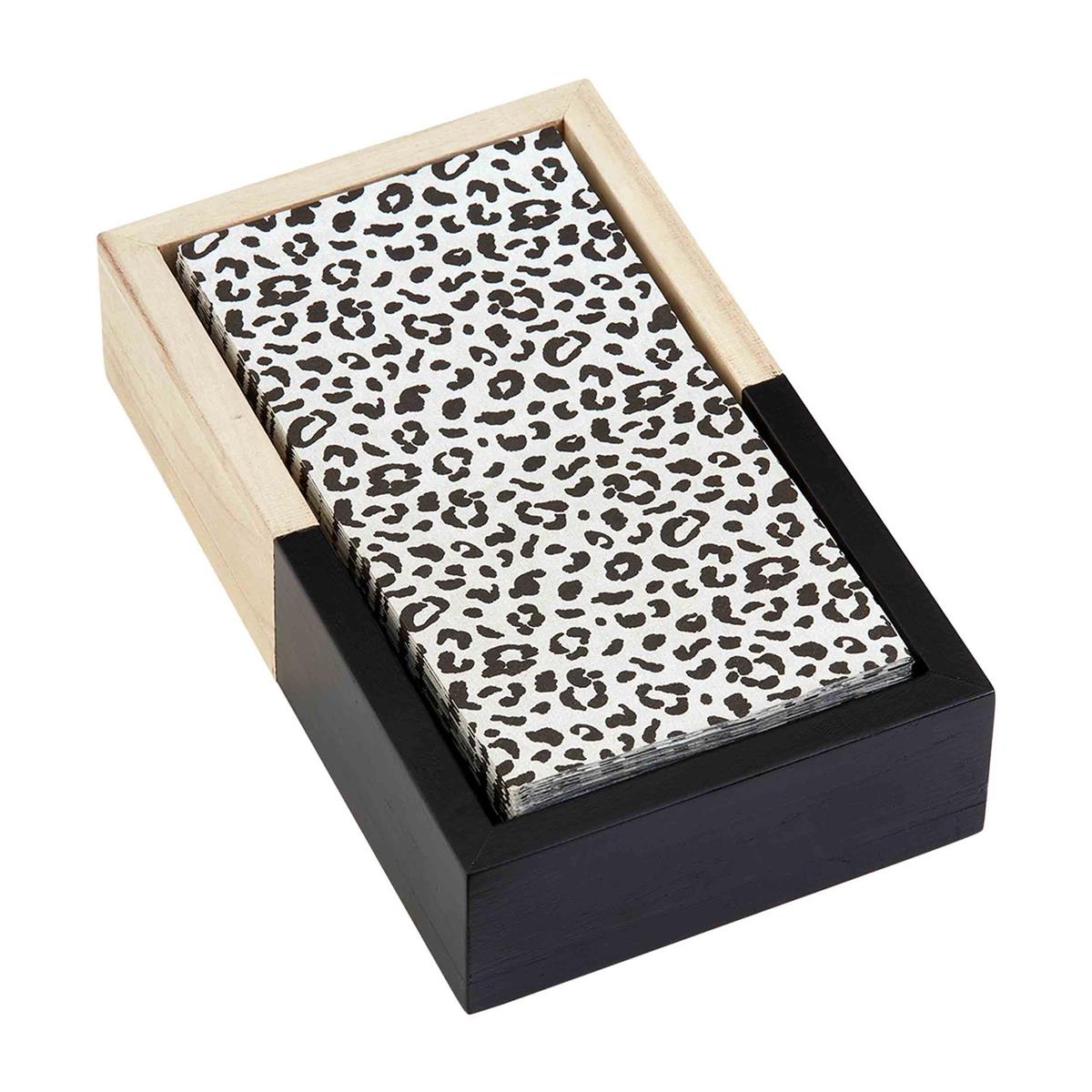 Black and Natural Guest Towel Set