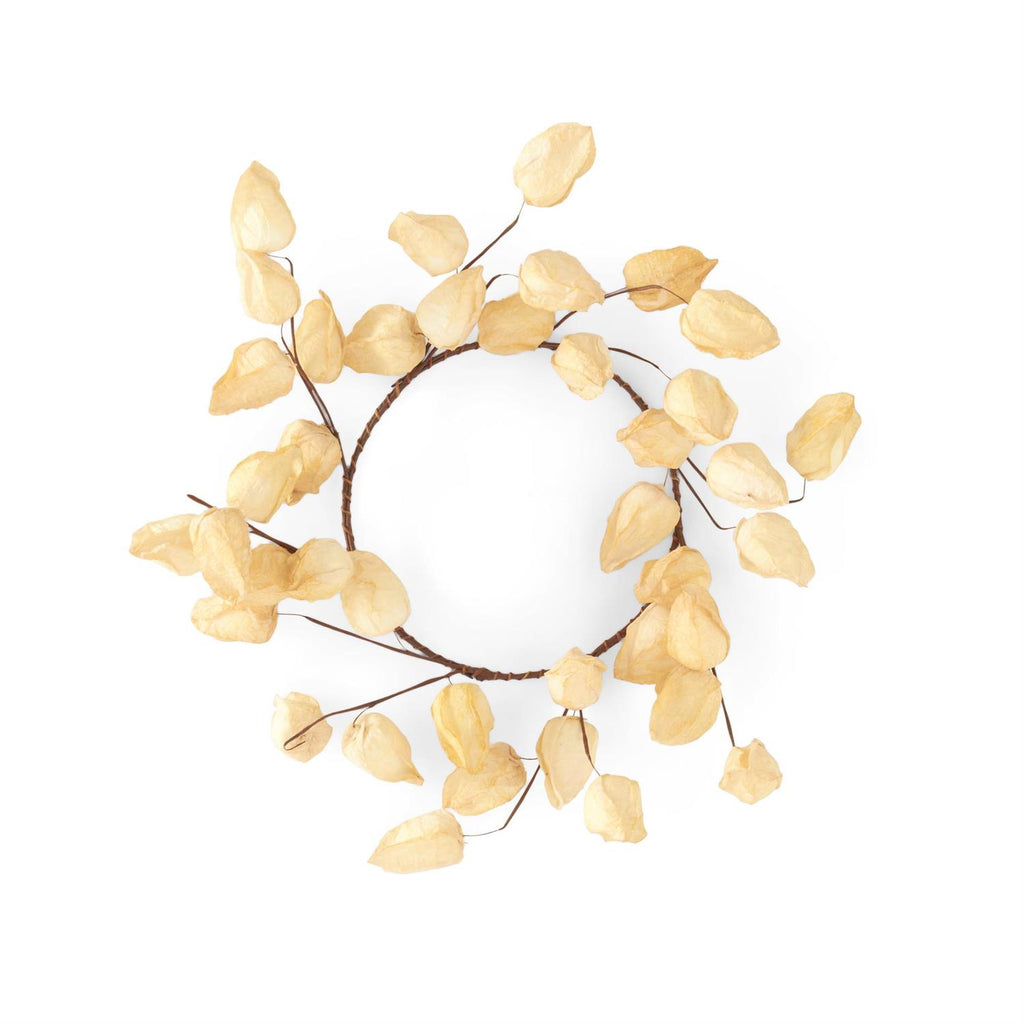 Cream Chinese Lantern Candle Ring- 6.5"