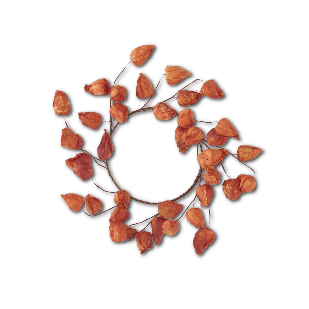 Orange Chinese Lantern Candle Ring - 6.5"