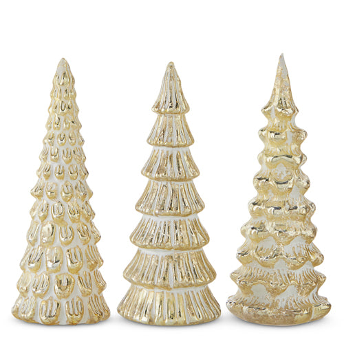 Distressed White Glass Tree - 3 Styles