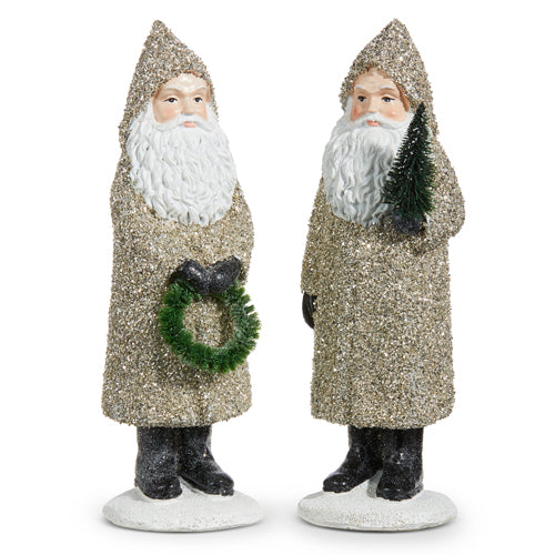 Glittered Santa with Greenery - 2 Styles