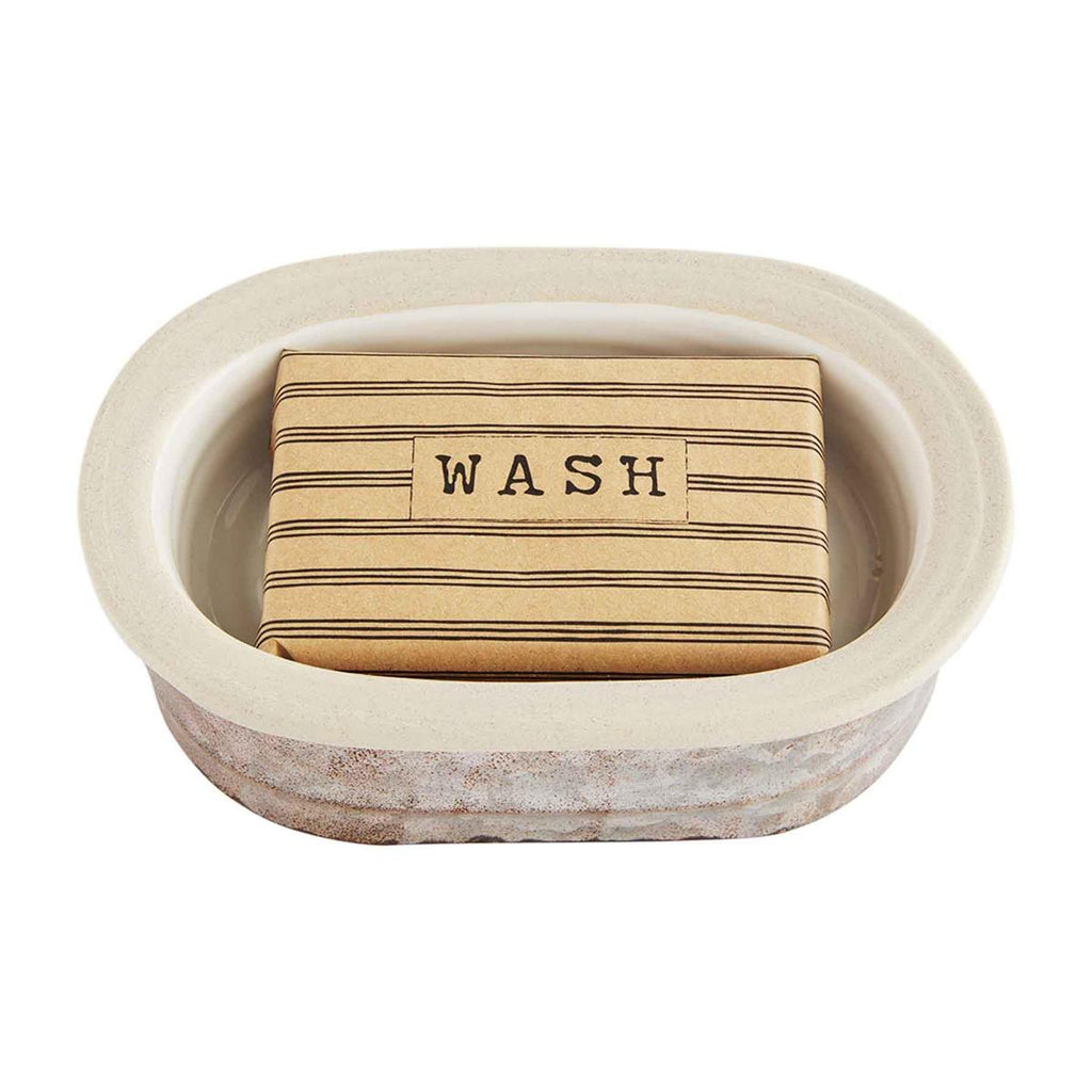 Tin and Stoneware Soap Set