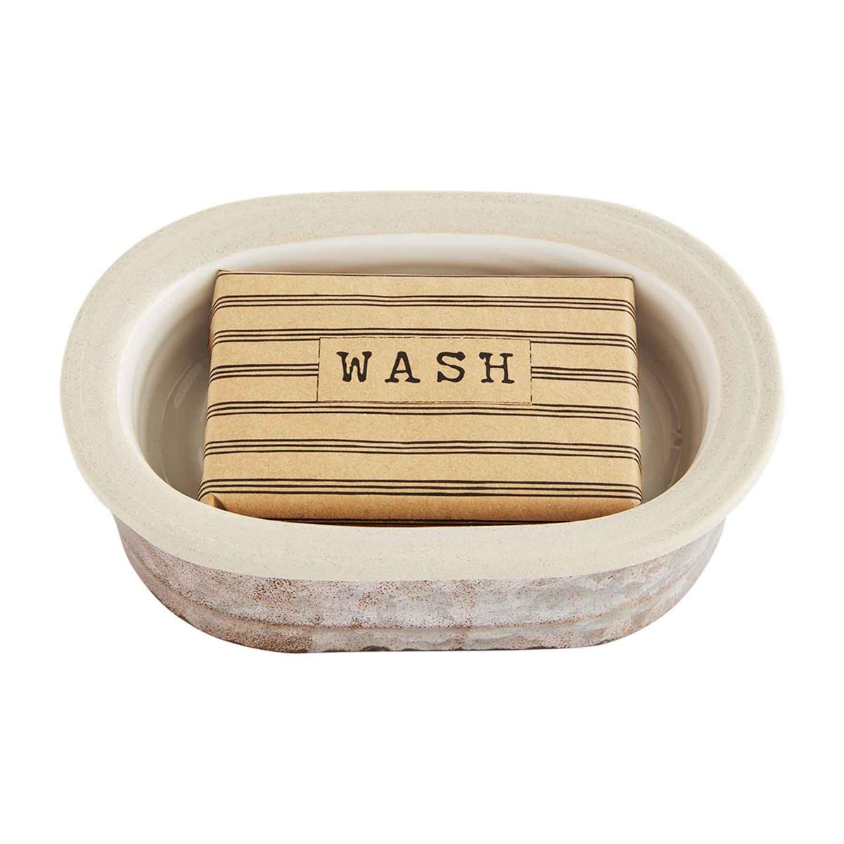 Tin and Stoneware Soap Set
