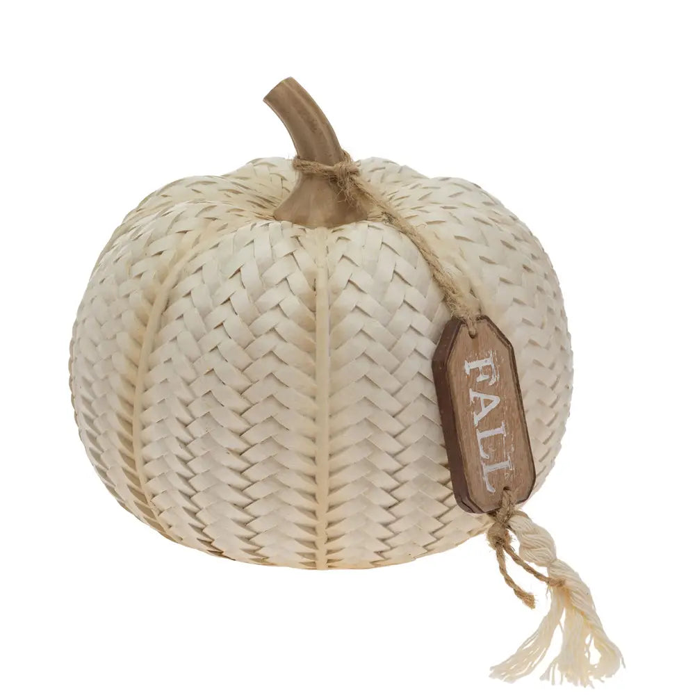 Fall Woven Texture Resin Pumpkin