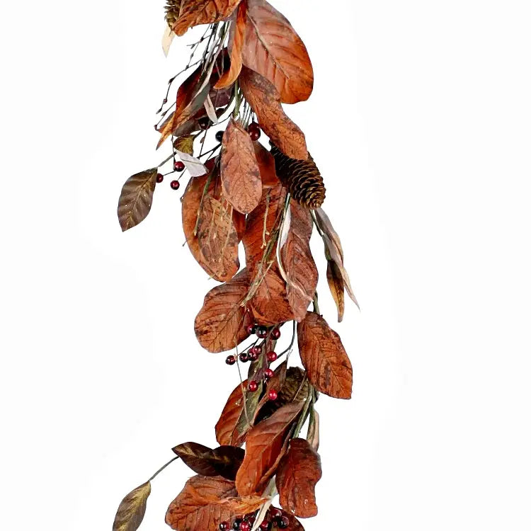 Brown Magnolia Leaves Garland