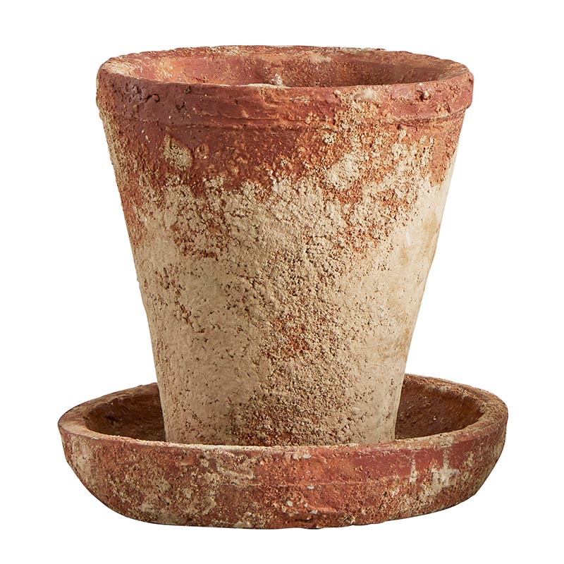 Brick Red Pot and Saucer