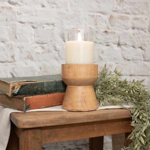 Savannah Wood Candle Holder