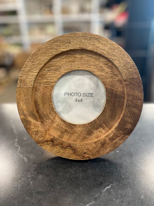 Felice Wood Round Photo Frame - 4"