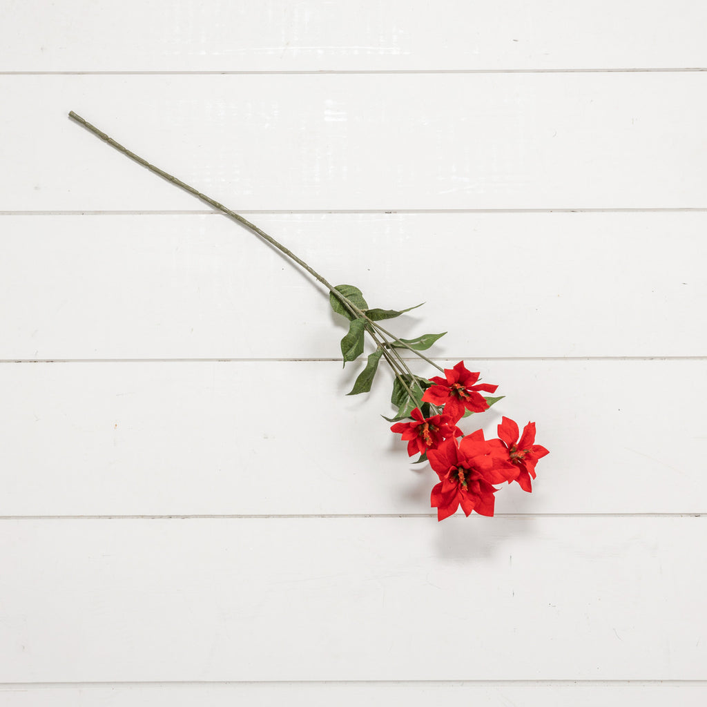 Mini Red Poinsettia Spray