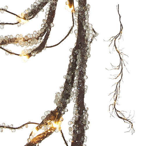 Icy Branch with Lights Garland