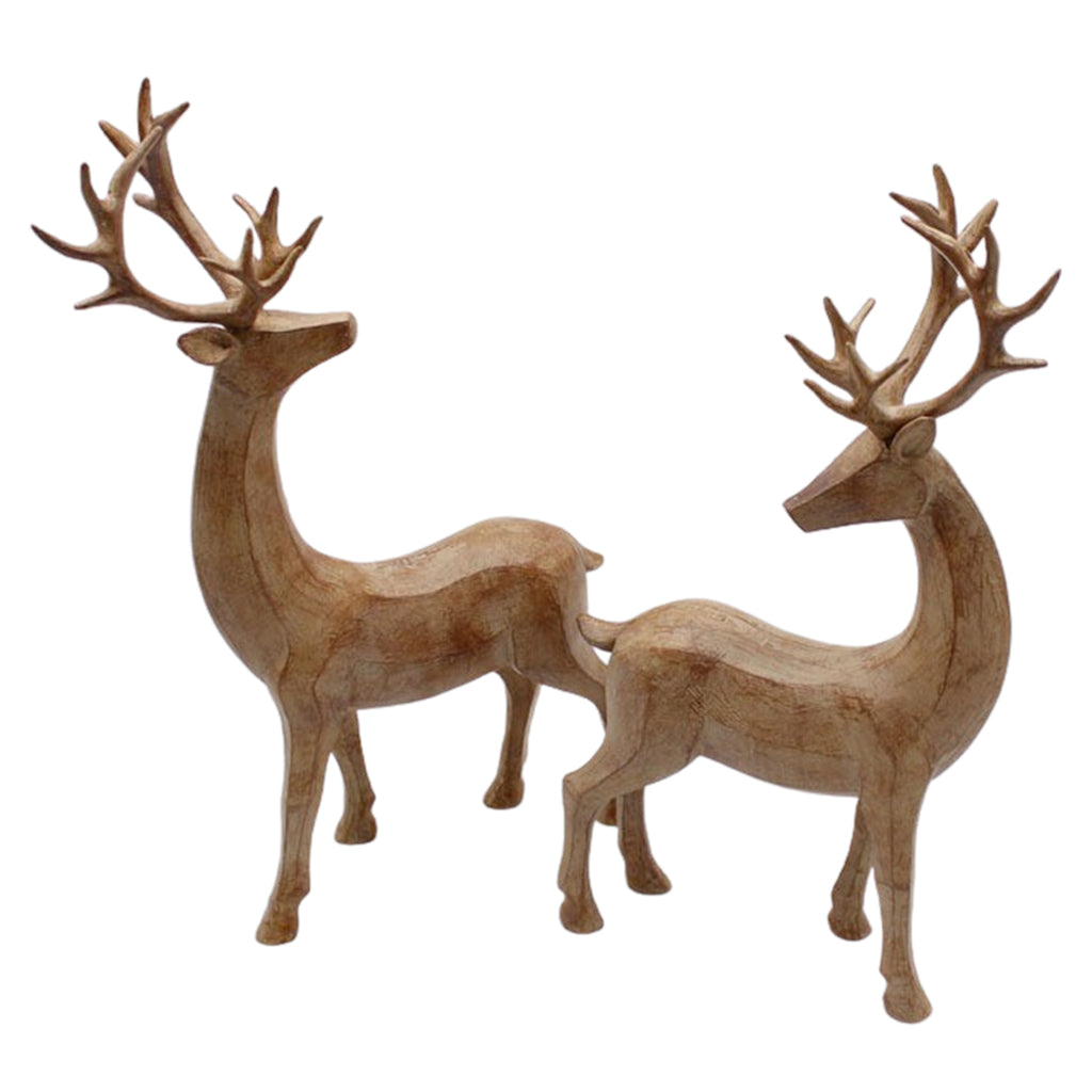 Tan Resin Deer - Set of 2