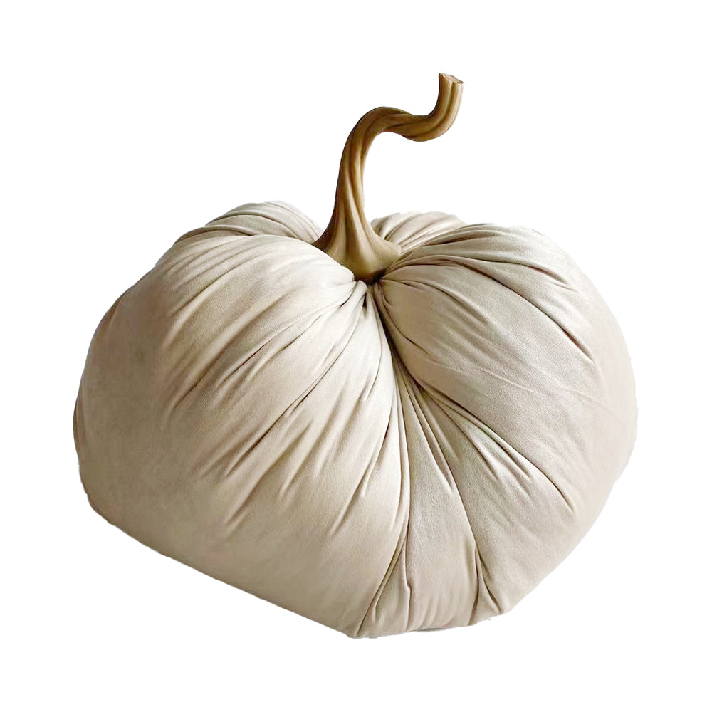 Ivory Tucked Velvet Pumpkin