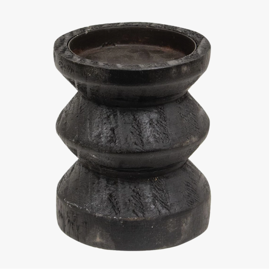 Leo Black Candle Holder - Small