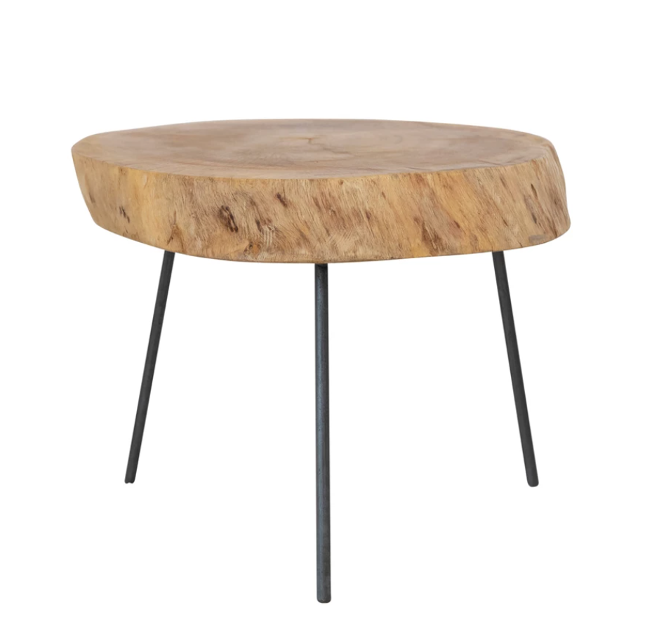 Madre De Cacao Live Edge Wood Slab with Metal Feet