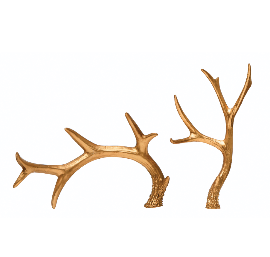 Gold Finish Resin Antler