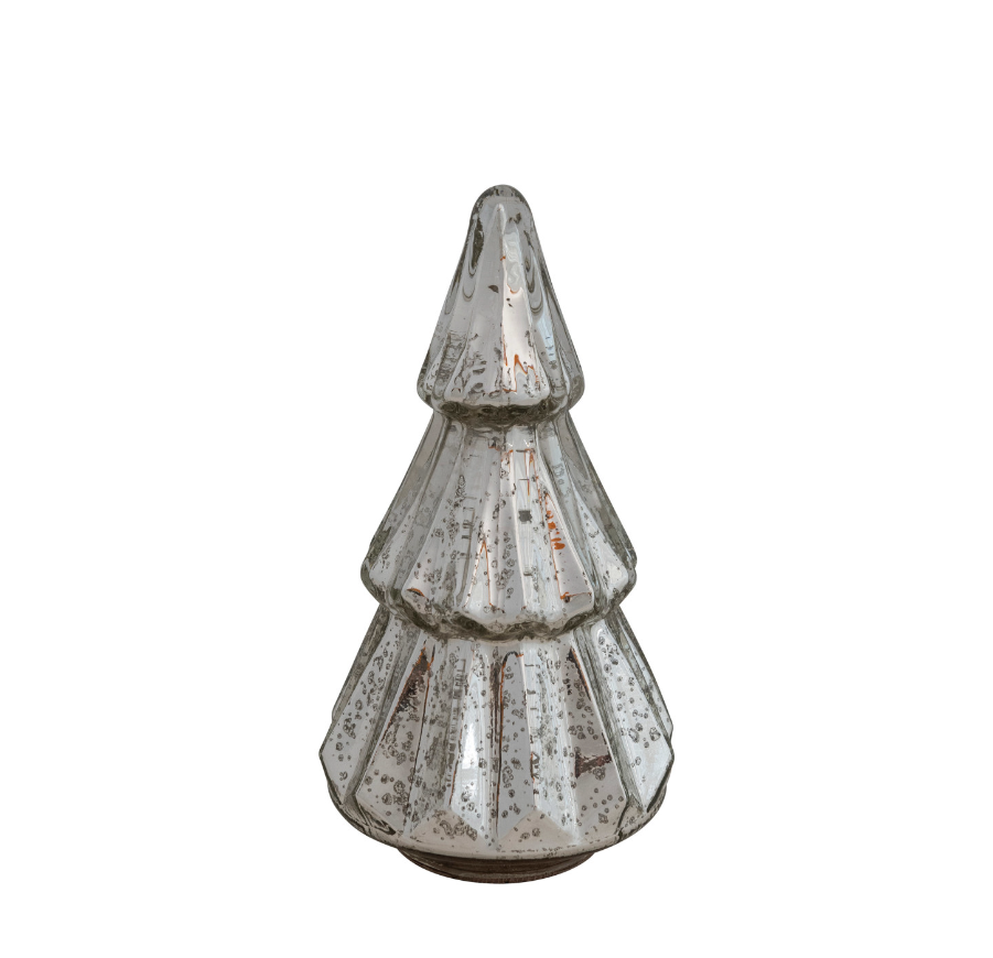 Mercury Glass Tree, Silver Finish- Tall