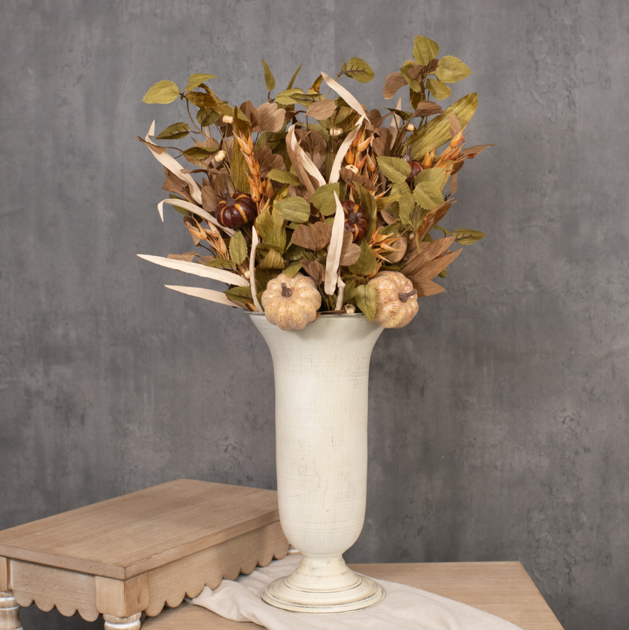 Mixed Foliage Spray with Pumpkins