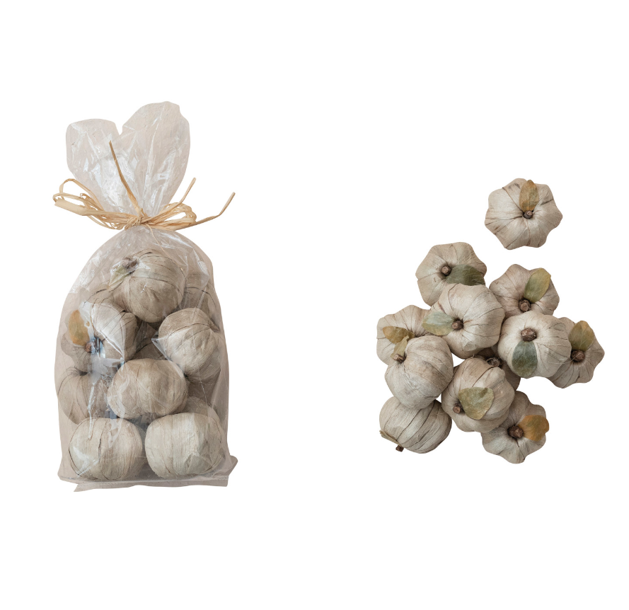 Dried Natural Banana Leaf Pumpkins in Bag