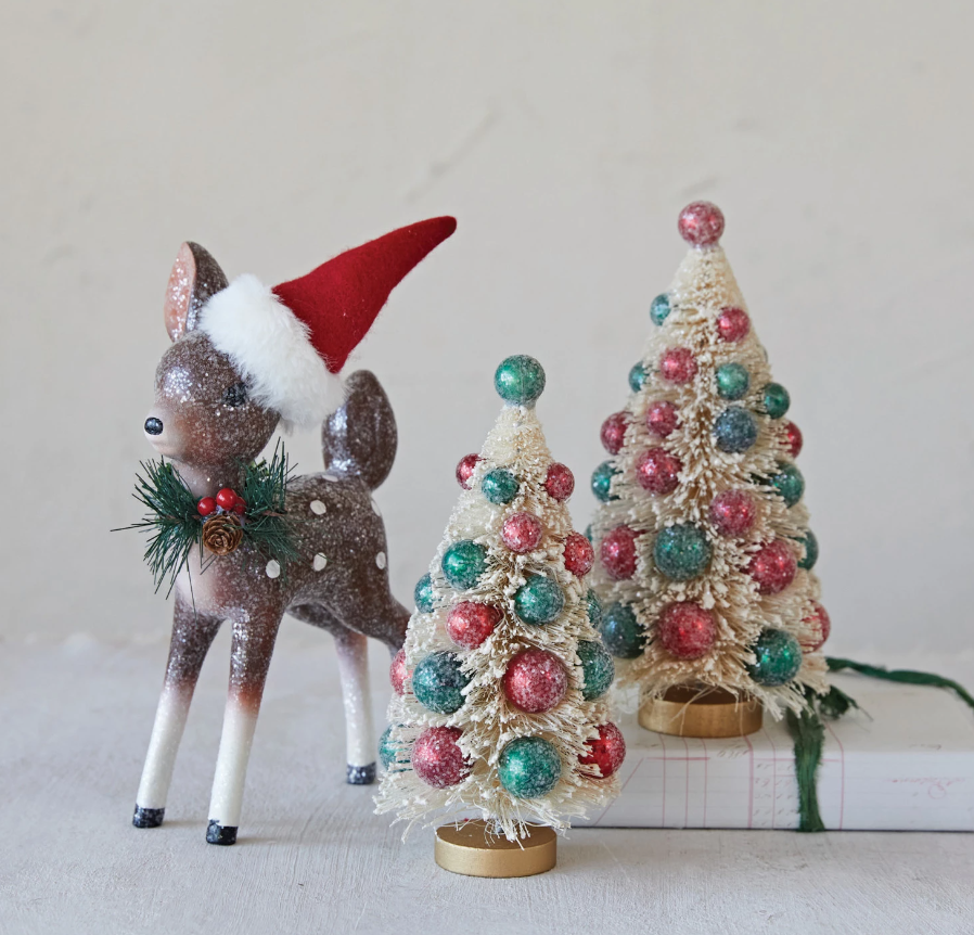 Resin Fawn w/ Santa Hat