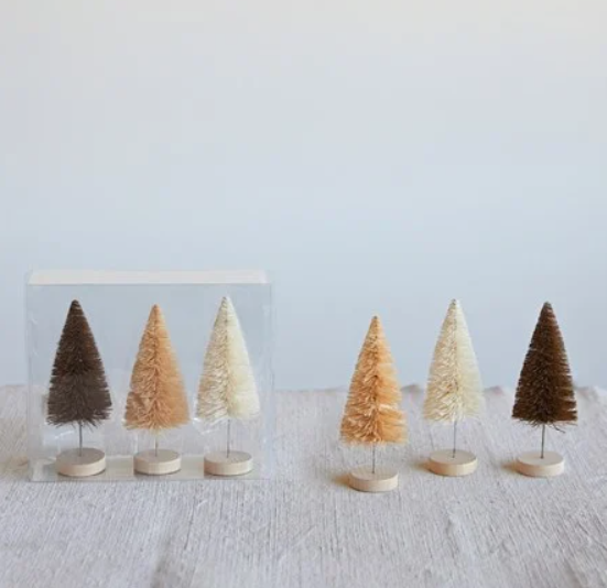 Set of 3 Bottle Brush Trees