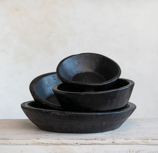 Reclaimed Black Wood Bowl