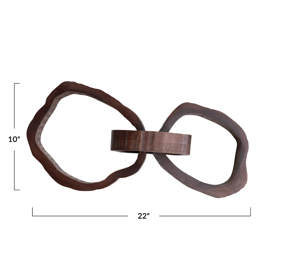 Oversized Acacia Wood Chain w/ 3 Links