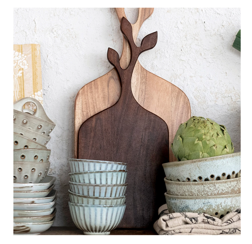 Acacia Wood Cutting Board with Branch Handle- Small