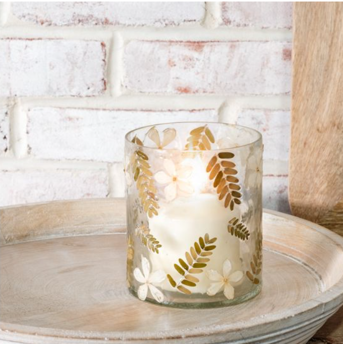 Dried Flower Candle Hurricane