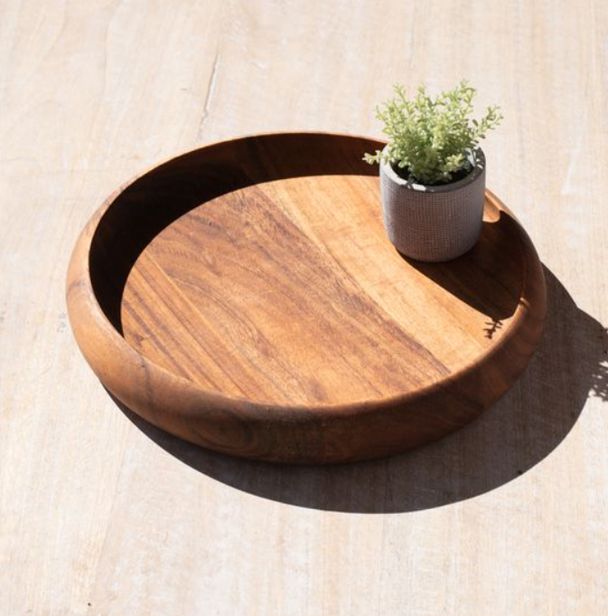 Evie Round Wood Tray