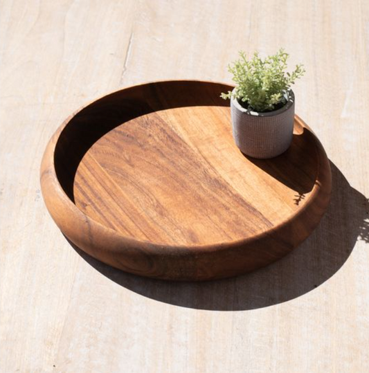 Evie Round Wood Tray