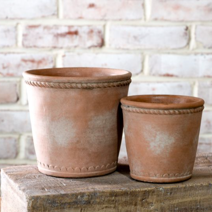 Terra Cotta Deco Planters - 2 Sizes