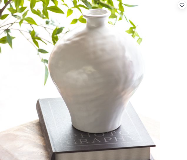 Melody White Rounded Vase
