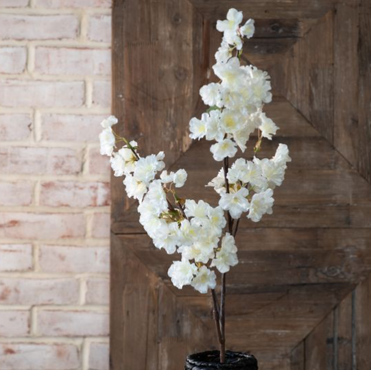 White Sakura Flower Spay