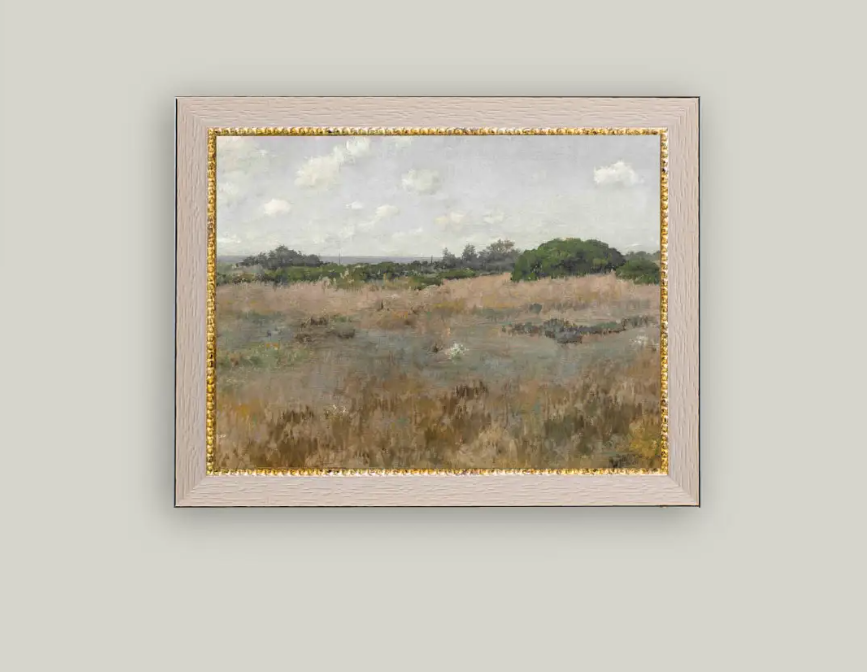 Meadow By the Shoreline Framed Print