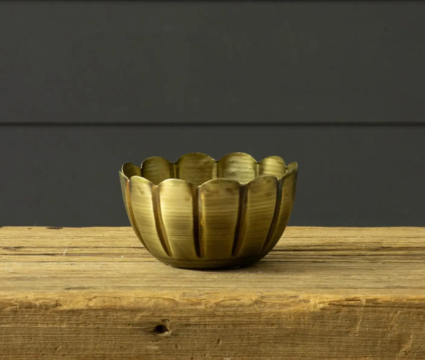 Brass Scalloped Mini Bowl