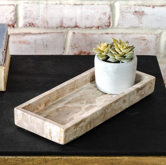 Beige Marble Vanity Tray