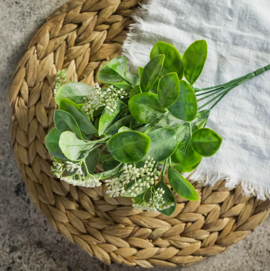 Greenery Bush with White Buds