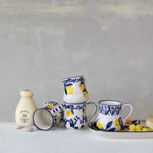 Hand Painted Lemon Mug - Style will Vary