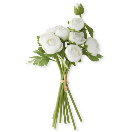 White Real Touch Ranunculus Bundle