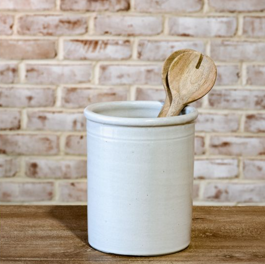 White Crock Vase