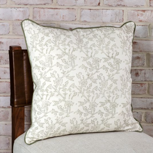 Molly Cream and Olive Pillow