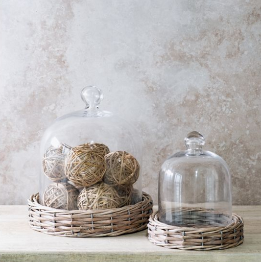 Samantha Willow and Glass Cloche - 2 Sizes