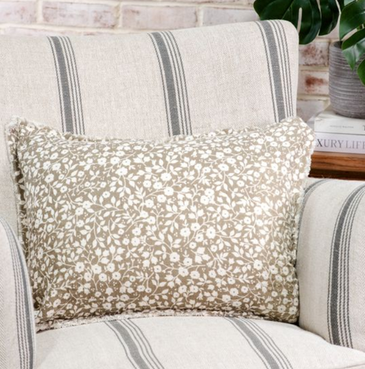 Tori Beige Floral Pillow